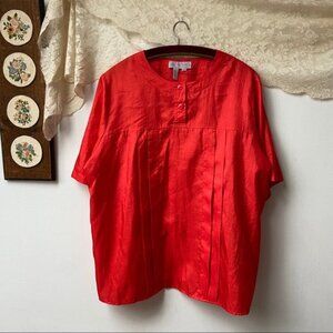 Vintage Swishy Red Short Sleeve Top Plus size 20w